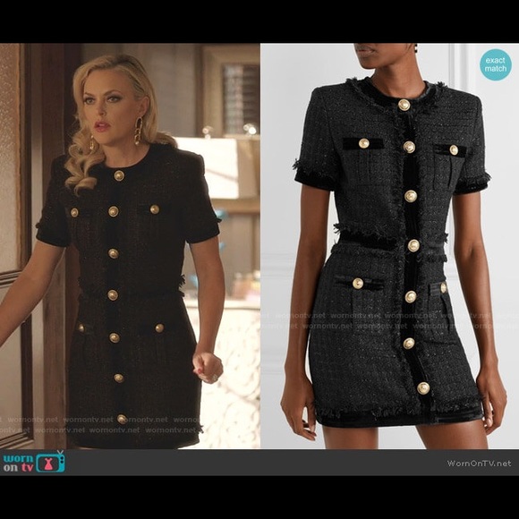 ❌SOLD❌ Balmain 38 Short iridescent black tweed dress - Picture 11 of 11